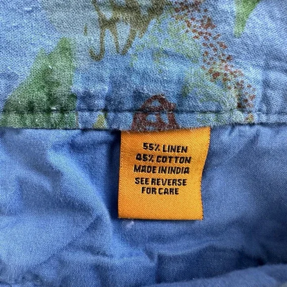 Tailor Vintage Chino Shorts Men's Size 34 Blue Linen Cotton 9 Inch Inseam - Picture 5 of 7